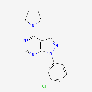 molecular formula C15H14ClN5 B11228523 1-(3-chlorophenyl)-4-(pyrrolidin-1-yl)-1H-pyrazolo[3,4-d]pyrimidine 