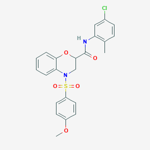 molecular formula C23H21ClN2O5S B11228560 N-(5-chloro-2-methylphenyl)-4-[(4-methoxyphenyl)sulfonyl]-3,4-dihydro-2H-1,4-benzoxazine-2-carboxamide 