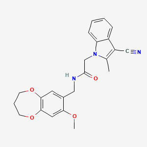 2-(3-cyano-2-methyl-1H-indol-1-yl)-N-[(8-methoxy-3,4-dihydro-2H-1,5-benzodioxepin-7-yl)methyl]acetamide