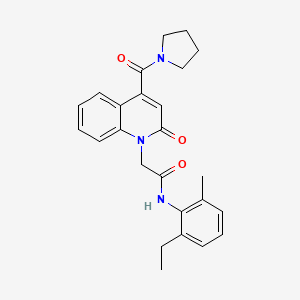 molecular formula C25H27N3O3 B11228565 N-(2-ethyl-6-methylphenyl)-2-[2-oxo-4-(pyrrolidin-1-ylcarbonyl)quinolin-1(2H)-yl]acetamide 