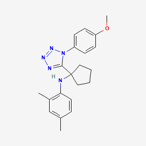 molecular formula C21H25N5O B11228579 N-{1-[1-(4-methoxyphenyl)-1H-tetrazol-5-yl]cyclopentyl}-2,4-dimethylaniline 