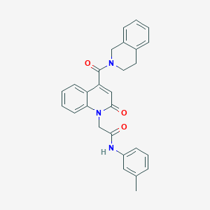 molecular formula C28H25N3O3 B11228600 2-[4-(3,4-dihydroisoquinolin-2(1H)-ylcarbonyl)-2-oxoquinolin-1(2H)-yl]-N-(3-methylphenyl)acetamide 