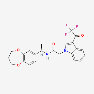 N-[1-(3,4-dihydro-2H-1,5-benzodioxepin-7-yl)ethyl]-2-[3-(trifluoroacetyl)-1H-indol-1-yl]acetamide