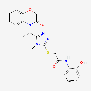 N-(2-hydroxyphenyl)-2-({4-methyl-5-[1-(3-oxo-2,3-dihydro-4H-1,4-benzoxazin-4-yl)ethyl]-4H-1,2,4-triazol-3-yl}sulfanyl)acetamide