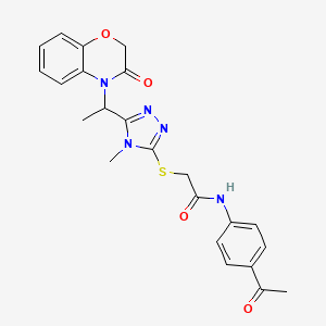 N-(4-acetylphenyl)-2-({4-methyl-5-[1-(3-oxo-2,3-dihydro-4H-1,4-benzoxazin-4-yl)ethyl]-4H-1,2,4-triazol-3-yl}sulfanyl)acetamide