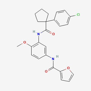 N-[3-({[1-(4-chlorophenyl)cyclopentyl]carbonyl}amino)-4-methoxyphenyl]-2-furamide