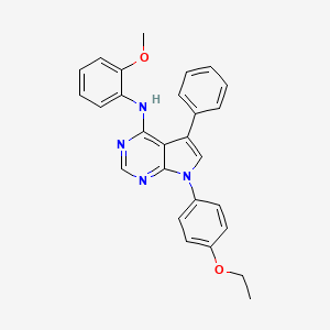 molecular formula C27H24N4O2 B11228677 7-(4-ethoxyphenyl)-N-(2-methoxyphenyl)-5-phenyl-7H-pyrrolo[2,3-d]pyrimidin-4-amine 