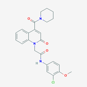 N-(3-chloro-4-methoxyphenyl)-2-[2-oxo-4-(piperidin-1-ylcarbonyl)quinolin-1(2H)-yl]acetamide