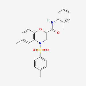 6-methyl-N-(2-methylphenyl)-4-[(4-methylphenyl)sulfonyl]-3,4-dihydro-2H-1,4-benzoxazine-2-carboxamide