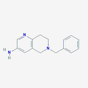 molecular formula C15H17N3 B112287 6-苄基-5,6,7,8-四氢-1,6-萘啶-3-胺 CAS No. 214699-26-0