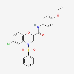 6-chloro-N-(4-ethoxyphenyl)-4-(phenylsulfonyl)-3,4-dihydro-2H-1,4-benzoxazine-2-carboxamide