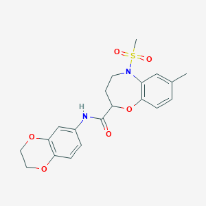 N-(2,3-dihydro-1,4-benzodioxin-6-yl)-7-methyl-5-(methylsulfonyl)-2,3,4,5-tetrahydro-1,5-benzoxazepine-2-carboxamide