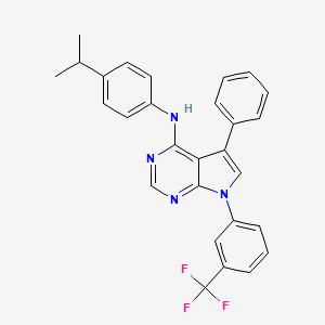 5-phenyl-N-[4-(propan-2-yl)phenyl]-7-[3-(trifluoromethyl)phenyl]-7H-pyrrolo[2,3-d]pyrimidin-4-amine