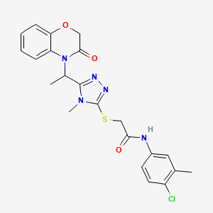 N-(4-chloro-3-methylphenyl)-2-({4-methyl-5-[1-(3-oxo-2,3-dihydro-4H-1,4-benzoxazin-4-yl)ethyl]-4H-1,2,4-triazol-3-yl}sulfanyl)acetamide