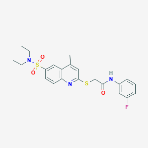 2-{[6-(diethylsulfamoyl)-4-methylquinolin-2-yl]sulfanyl}-N-(3-fluorophenyl)acetamide