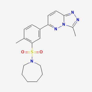 molecular formula C19H23N5O2S B11228813 6-[3-(Azepan-1-ylsulfonyl)-4-methylphenyl]-3-methyl[1,2,4]triazolo[4,3-b]pyridazine 