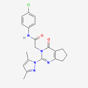 N-(4-chlorophenyl)-2-(2-(3,5-dimethyl-1H-pyrazol-1-yl)-4-oxo-4,5,6,7-tetrahydro-3H-cyclopenta[d]pyrimidin-3-yl)acetamide