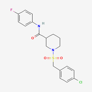 1-[(4-chlorobenzyl)sulfonyl]-N-(4-fluorophenyl)piperidine-3-carboxamide