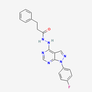 N'-[1-(4-fluorophenyl)-1H-pyrazolo[3,4-d]pyrimidin-4-yl]-3-phenylpropanehydrazide