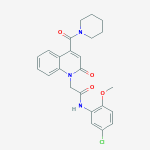 N-(5-chloro-2-methoxyphenyl)-2-[2-oxo-4-(piperidin-1-ylcarbonyl)quinolin-1(2H)-yl]acetamide