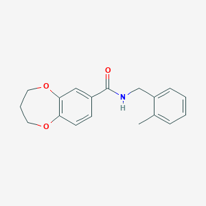 N-(2-methylbenzyl)-3,4-dihydro-2H-1,5-benzodioxepine-7-carboxamide