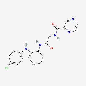 N-(2-((6-chloro-2,3,4,9-tetrahydro-1H-carbazol-1-yl)amino)-2-oxoethyl)pyrazine-2-carboxamide