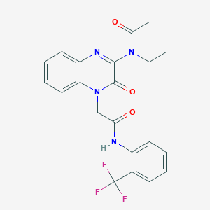 N-ethyl-N-[3-oxo-4-(2-oxo-2-{[2-(trifluoromethyl)phenyl]amino}ethyl)-3,4-dihydroquinoxalin-2-yl]acetamide