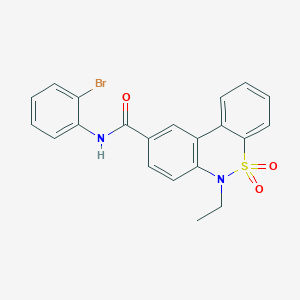 molecular formula C21H17BrN2O3S B11228886 N-(2-bromophenyl)-6-ethyl-6H-dibenzo[c,e][1,2]thiazine-9-carboxamide 5,5-dioxide 