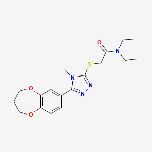 2-{[5-(3,4-dihydro-2H-1,5-benzodioxepin-7-yl)-4-methyl-4H-1,2,4-triazol-3-yl]sulfanyl}-N,N-diethylacetamide