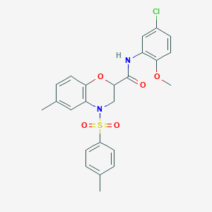 N-(5-chloro-2-methoxyphenyl)-6-methyl-4-[(4-methylphenyl)sulfonyl]-3,4-dihydro-2H-1,4-benzoxazine-2-carboxamide