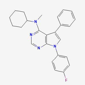 molecular formula C25H25FN4 B11228949 N-cyclohexyl-7-(4-fluorophenyl)-N-methyl-5-phenylpyrrolo[2,3-d]pyrimidin-4-amine 