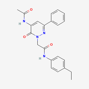 molecular formula C22H22N4O3 B11228956 2-[5-(acetylamino)-6-oxo-3-phenylpyridazin-1(6H)-yl]-N-(4-ethylphenyl)acetamide 