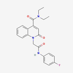 molecular formula C22H22FN3O3 B11228969 N,N-diethyl-1-{2-[(4-fluorophenyl)amino]-2-oxoethyl}-2-oxo-1,2-dihydroquinoline-4-carboxamide 