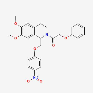 1-(6,7-dimethoxy-1-((4-nitrophenoxy)methyl)-3,4-dihydroisoquinolin-2(1H)-yl)-2-phenoxyethanone