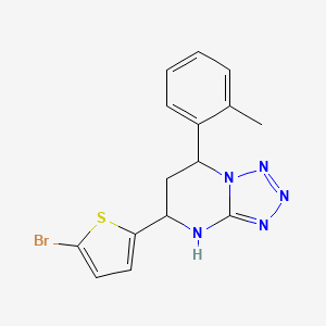 molecular formula C15H14BrN5S B11228974 5-(5-Bromothiophen-2-yl)-7-(2-methylphenyl)-4,5,6,7-tetrahydrotetrazolo[1,5-a]pyrimidine 