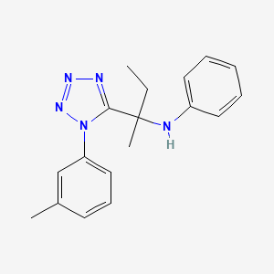 molecular formula C18H21N5 B11228994 N-{2-[1-(3-methylphenyl)-1H-tetrazol-5-yl]butan-2-yl}aniline 