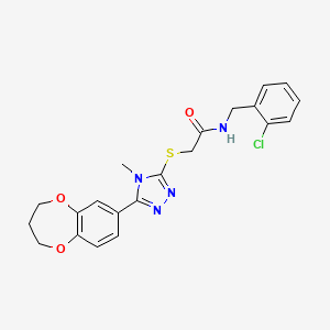 N-(2-chlorobenzyl)-2-{[5-(3,4-dihydro-2H-1,5-benzodioxepin-7-yl)-4-methyl-4H-1,2,4-triazol-3-yl]sulfanyl}acetamide