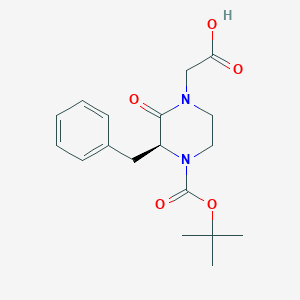 molecular formula C18H24N2O5 B112290 (3S)-4-Boc-1-羧甲基-3-苄基-哌嗪-2-酮 CAS No. 215121-89-4