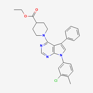 ethyl 1-[7-(3-chloro-4-methylphenyl)-5-phenyl-7H-pyrrolo[2,3-d]pyrimidin-4-yl]piperidine-4-carboxylate