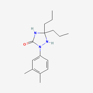 molecular formula C16H25N3O B11229017 2-(3,4-Dimethylphenyl)-5,5-dipropyl-1,2,4-triazolidin-3-one 