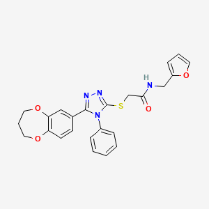 2-{[5-(3,4-dihydro-2H-1,5-benzodioxepin-7-yl)-4-phenyl-4H-1,2,4-triazol-3-yl]sulfanyl}-N-(furan-2-ylmethyl)acetamide