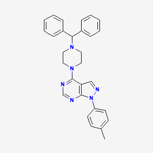 4-[4-(diphenylmethyl)piperazin-1-yl]-1-(4-methylphenyl)-1H-pyrazolo[3,4-d]pyrimidine