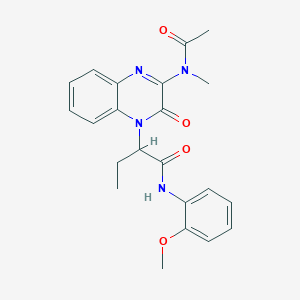 molecular formula C22H24N4O4 B11229036 2-{3-[acetyl(methyl)amino]-2-oxoquinoxalin-1(2H)-yl}-N-(2-methoxyphenyl)butanamide 