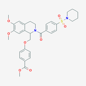 Methyl 4-((6,7-dimethoxy-2-(4-(piperidin-1-ylsulfonyl)benzoyl)-1,2,3,4-tetrahydroisoquinolin-1-yl)methoxy)benzoate