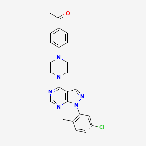 1-(4-{4-[1-(5-chloro-2-methylphenyl)-1H-pyrazolo[3,4-d]pyrimidin-4-yl]piperazin-1-yl}phenyl)ethanone