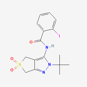 N-(2-(tert-butyl)-5,5-dioxido-4,6-dihydro-2H-thieno[3,4-c]pyrazol-3-yl)-2-iodobenzamide