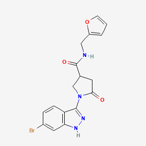 1-(6-bromo-1H-indazol-3-yl)-N-(2-furylmethyl)-5-oxo-3-pyrrolidinecarboxamide