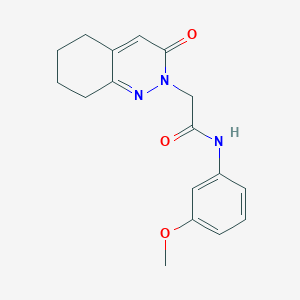 molecular formula C17H19N3O3 B11229083 N-(3-methoxyphenyl)-2-(3-oxo-5,6,7,8-tetrahydrocinnolin-2(3H)-yl)acetamide 