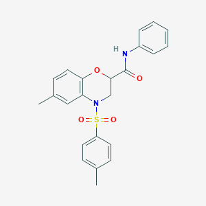 6-methyl-4-[(4-methylphenyl)sulfonyl]-N-phenyl-3,4-dihydro-2H-1,4-benzoxazine-2-carboxamide