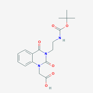 molecular formula C17H21N3O6 B112291 Boc-3-(2-氨基乙基)-1-羧甲基喹唑啉-2,4-二酮 CAS No. 215190-30-0